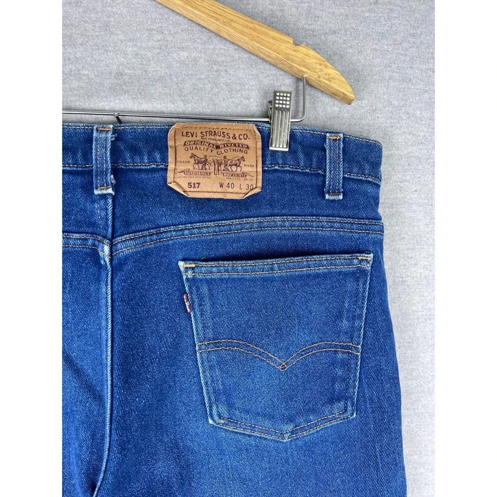 Vintage Levis 517 Mens 36x27 Bootcut Jeans Medium‎ Wash Blue Denim Made in USA